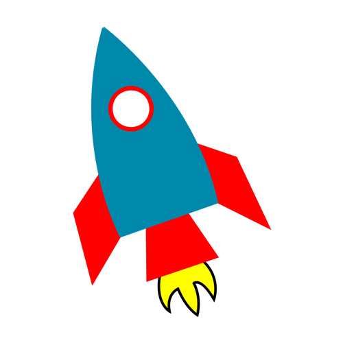 500x500 Cartoon Space Rocket Vector Image