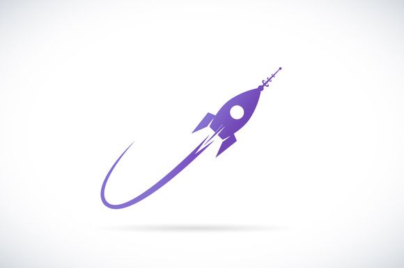 580x386 Space Ship Or Rocket Vector Icon Or Logo Template Fully Scalable
