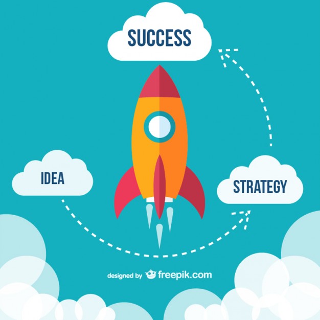 626x626 Flying Rocket Success Diagram Vector Free Download