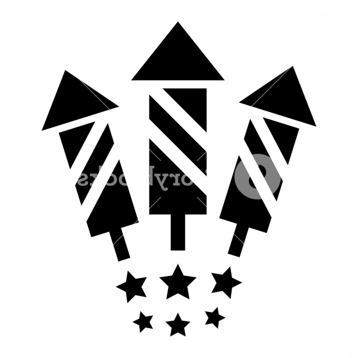 1200x1200 Bright Fireworks Rockets Cartoon Vector Illustration Graphic