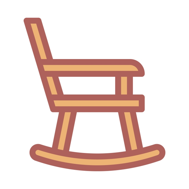 640x640 Rocking Chair Icon Filled Line Style Vector Illustration