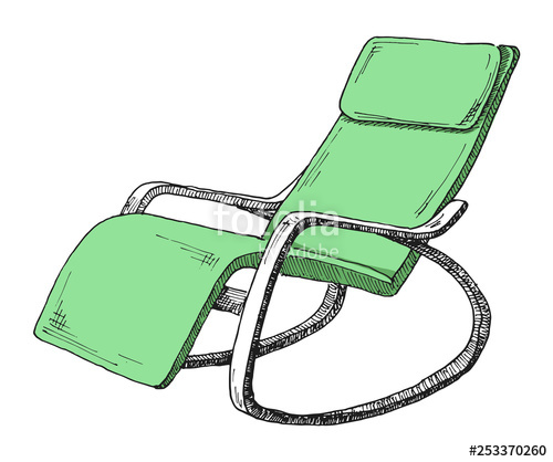 500x418 Rocking Chair Isolated On White Background Sketch A Comfortable