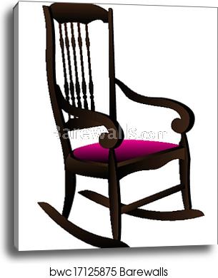305x390 Rocking Chair Vector Illustration, Canvas Print Barewalls