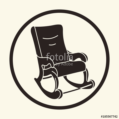 500x500 Rocking Chair Vector Sign Rocking Chair Icon Flat Rocker Sign