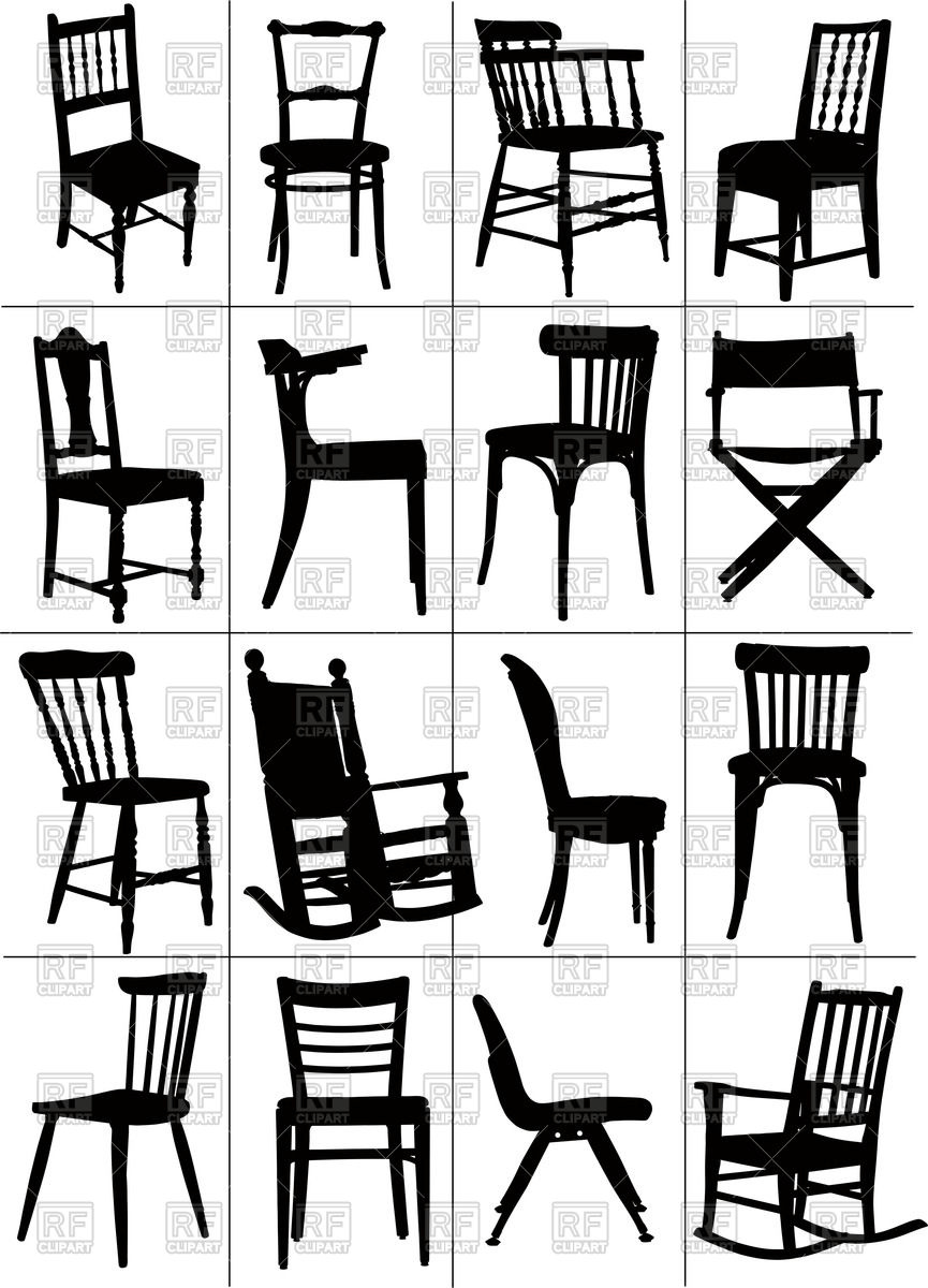 865x1200 Silhouettes Of Home And Rocking Chair Vector Image Of Objects