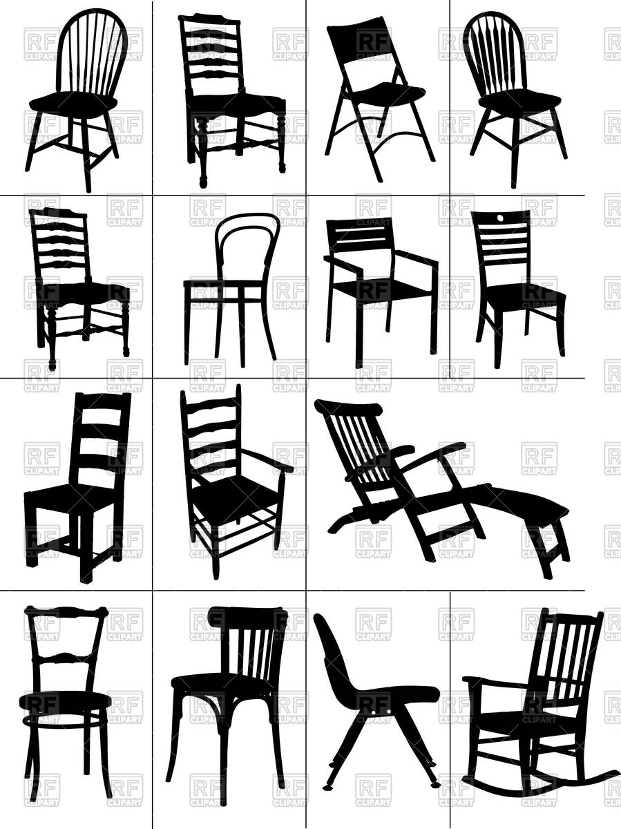 Silhouettes Of Home Chairs, Chaise Longue And Rocking Chair Vector 899x1200 Silhouettes Of Home Chairs, Chaise Longue And Rocking Chair Vector
