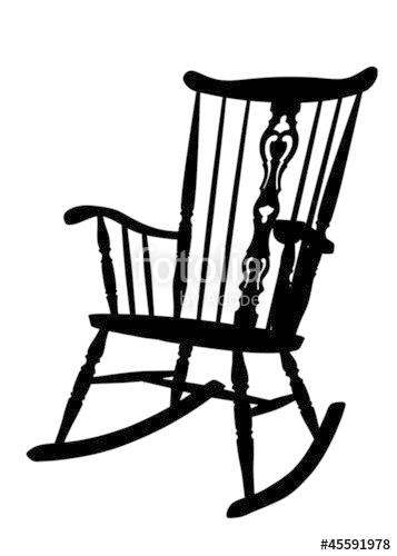 357x500 Vintage Rocking Chair Stencil