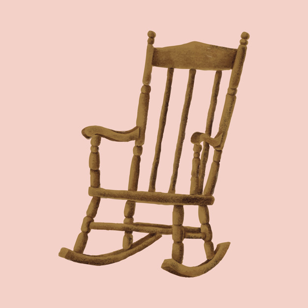 626x626 Hand Drawn Wooden Rocking Chair Vector Free Download
