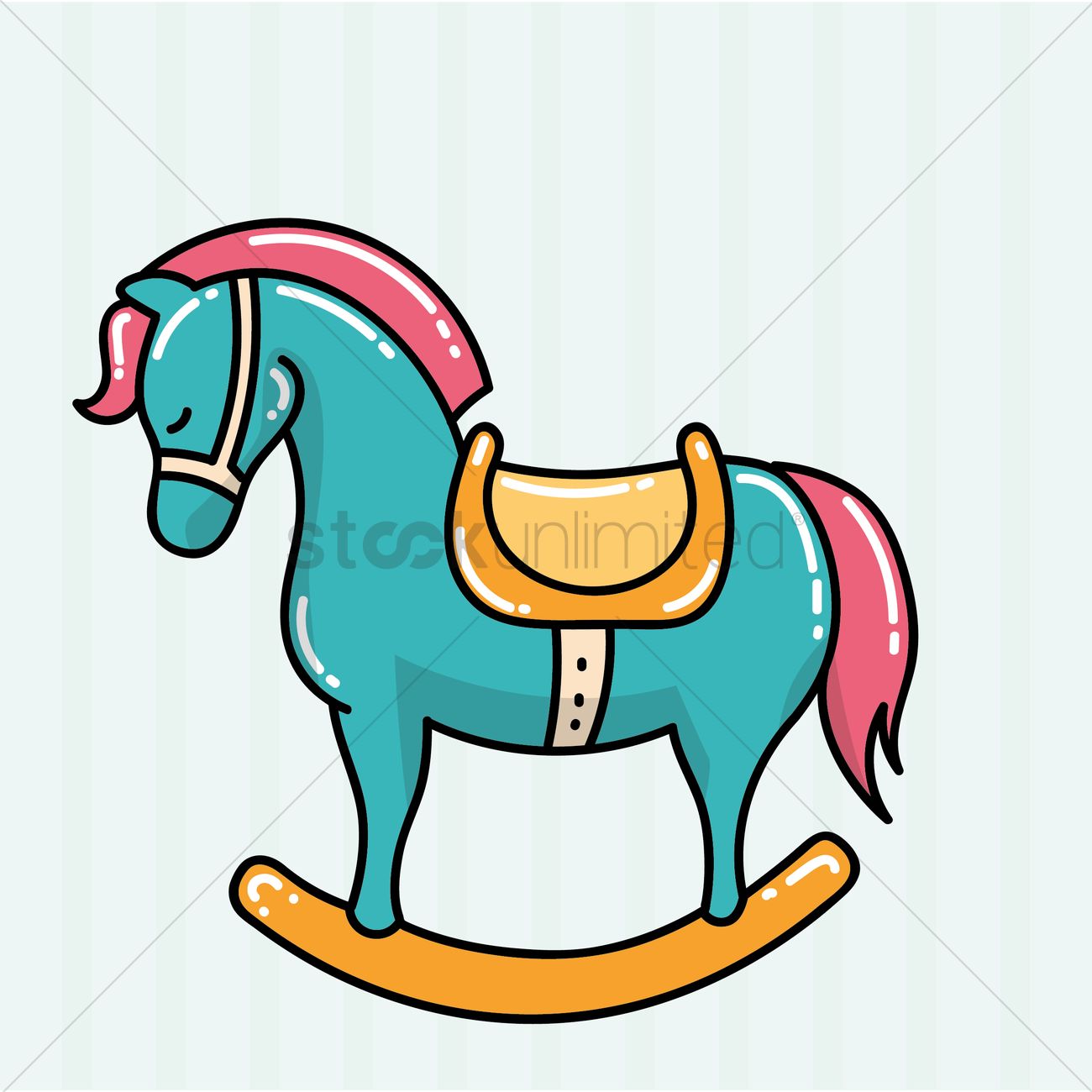 1300x1300 Rocking Horse Vector Image