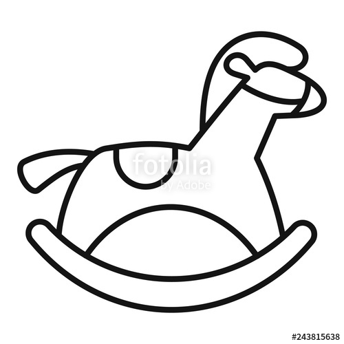 500x500 Rocking Horse Icon Outline Rocking Horse Vector Icon For Web