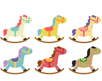 340x270 Vintage Rocking Horse Clipart