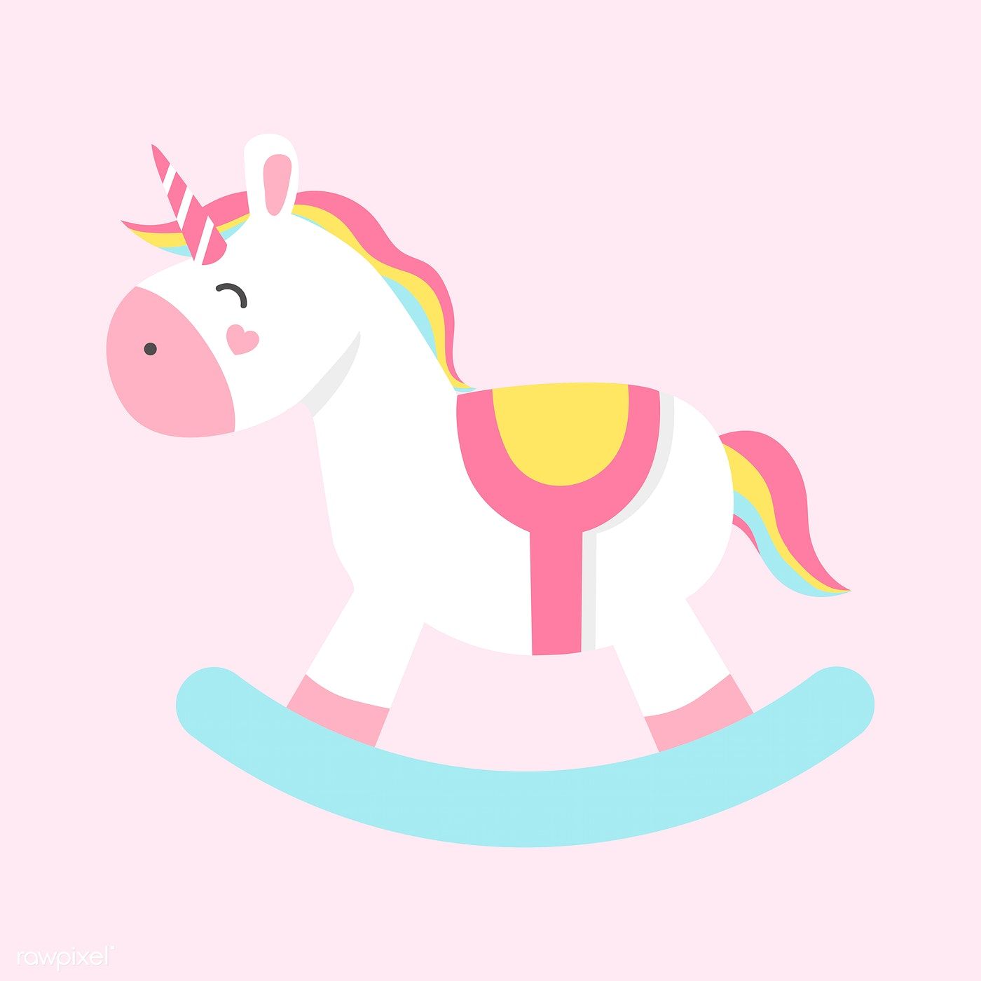 1400x1400 Cute Colorful Rocking Horse Vector Free Image
