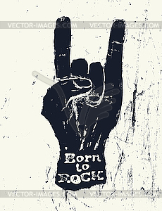 Horn Gesture And Born To Rock Text Rockstar 230x300 Horn Gesture And Born To Rock Text Rockstar