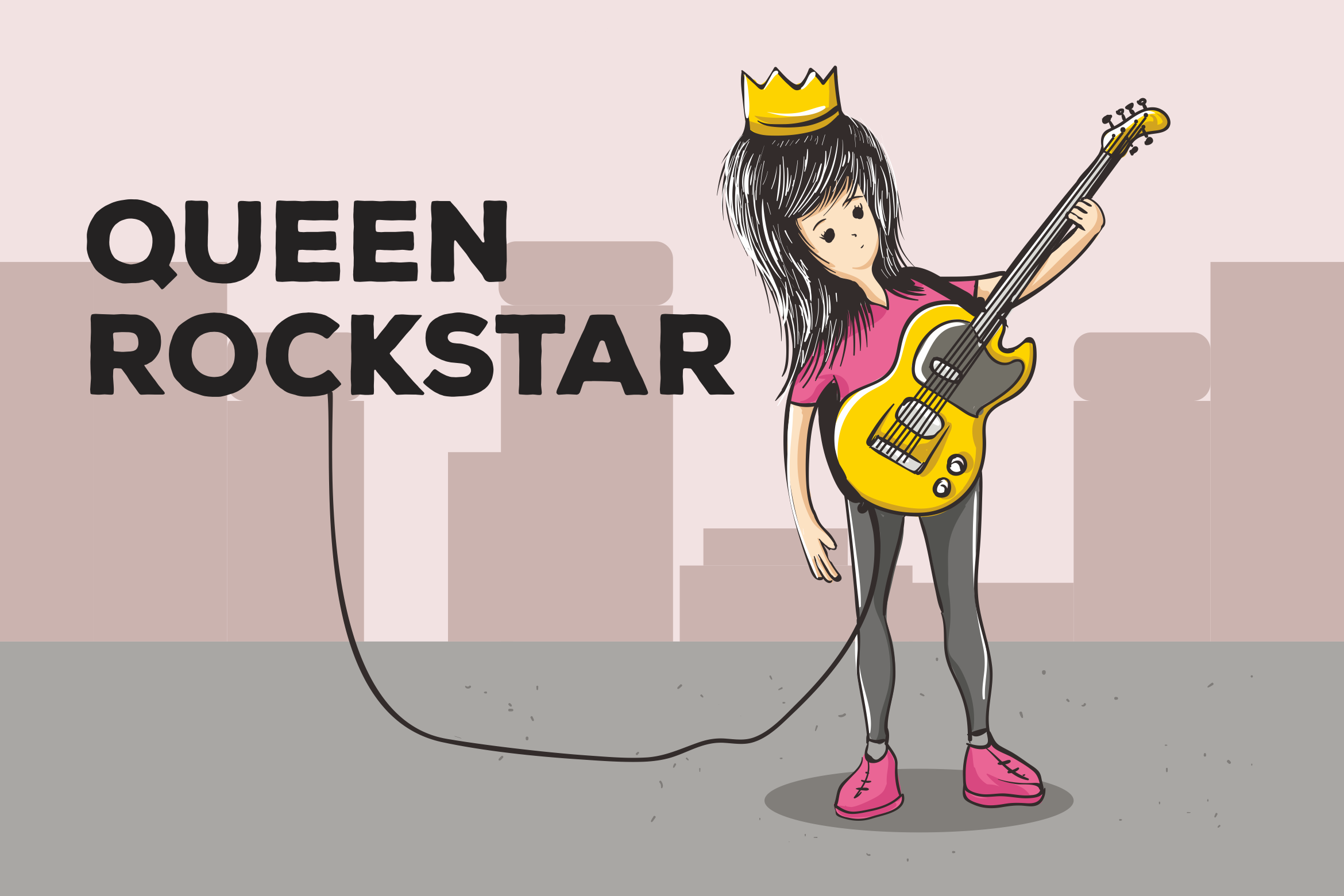 Queen Rockstar Vector Illustration Graphic 2340x1560 Queen Rockstar Vector Illustration Graphic