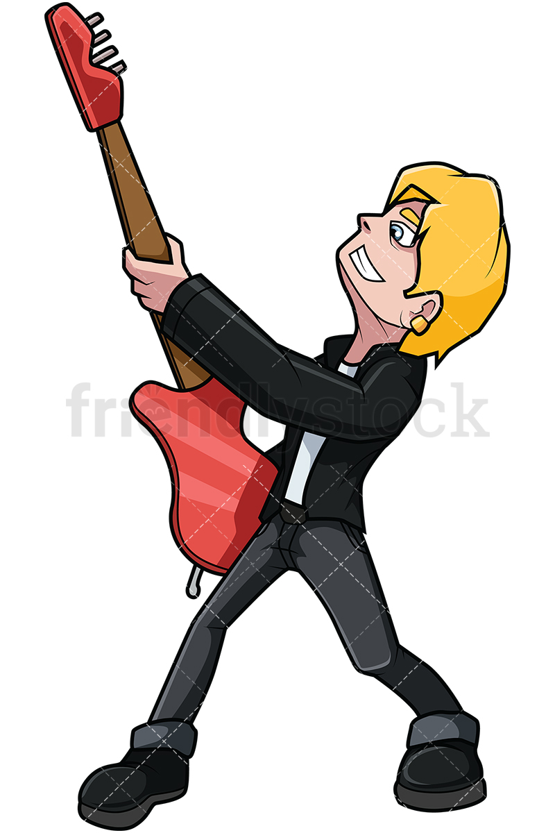 Rockstar Guitar Player Cartoon Vector Clipart 800x1200 Rockstar Guitar Player Cartoon Vector Clipart