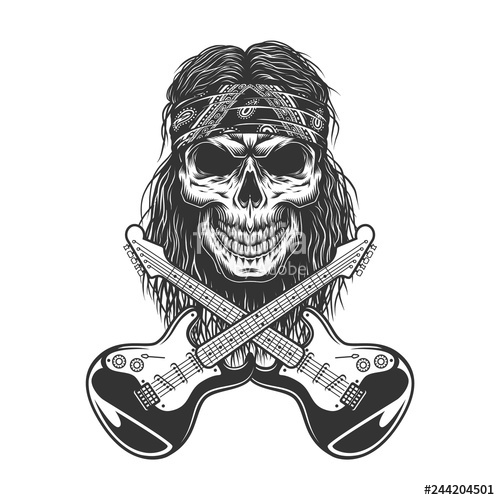 Vintage Rockstar Skull In Bandana Stock Image And Royalty Free 500x500 Vintage Rockstar Skull In Bandana Stock Image And Royalty Free