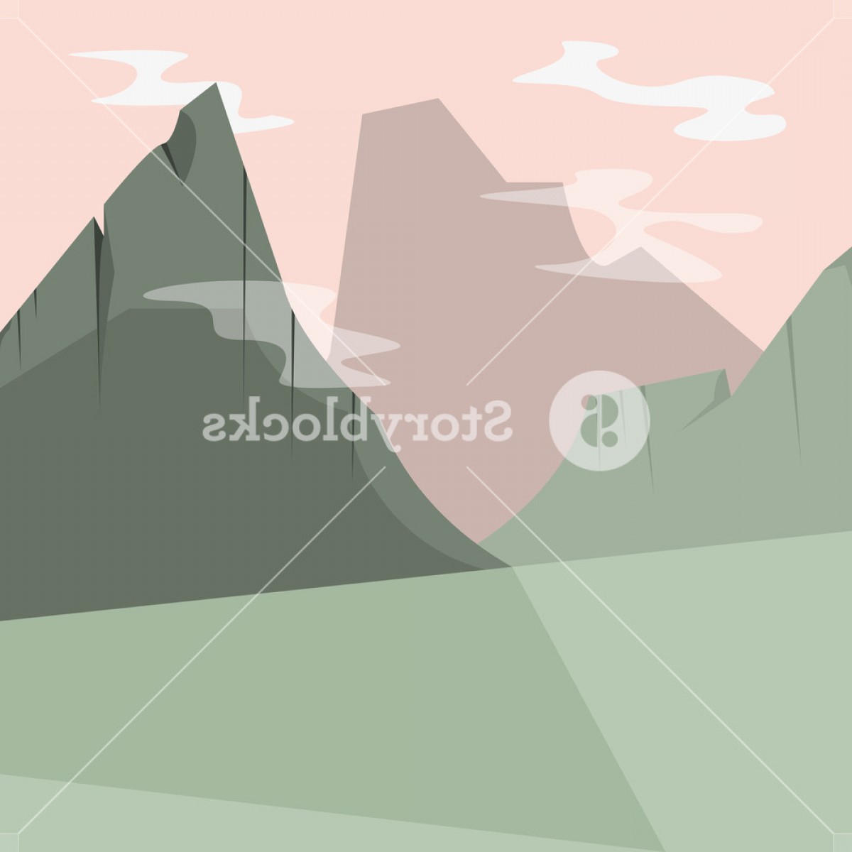 1200x1200 Abstract Landscape Of Rocky Mountains Colorful Design Vector