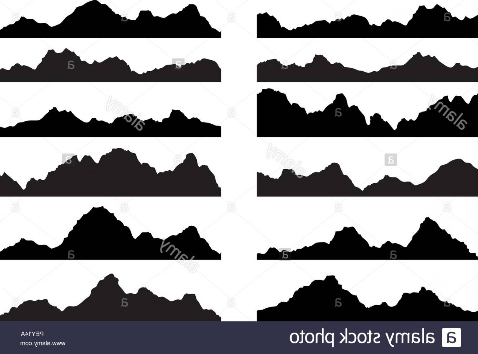 1560x1156 Vector Set Of Black And White Mountain Silhouettes Background