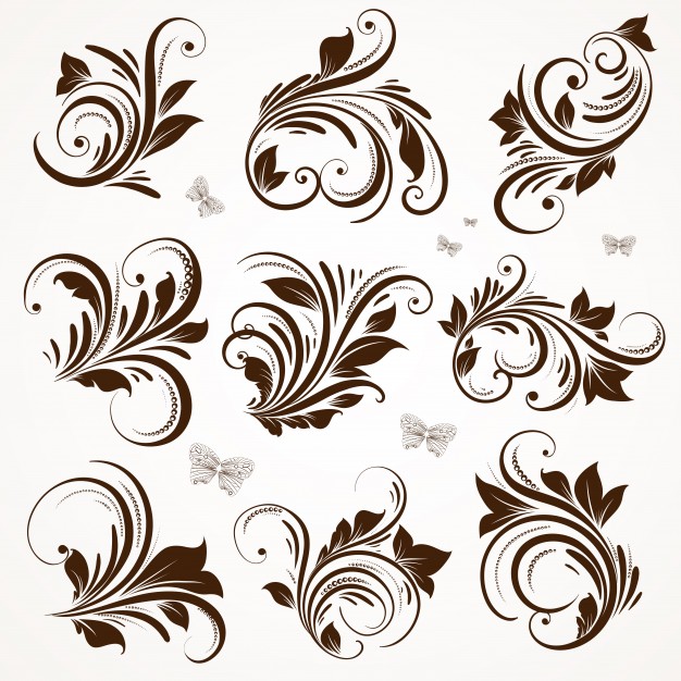 Tattoo Rococo Line Set Victorian Vector Premium Download 626x626 Tattoo Rococo Line Set Victorian Vector Premium Download