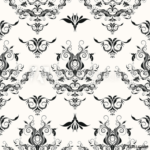 Elegant Damask Seamless Pattern Repeating Rococo Vector 500x500 Elegant Damask Seamless Pattern Repeating Rococo Vector