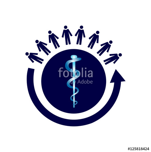 Vector Image Of A Circle Of People With The Medical Symbol Rod 494x500 Vector Image Of A Circle Of People With The Medical Symbol Rod