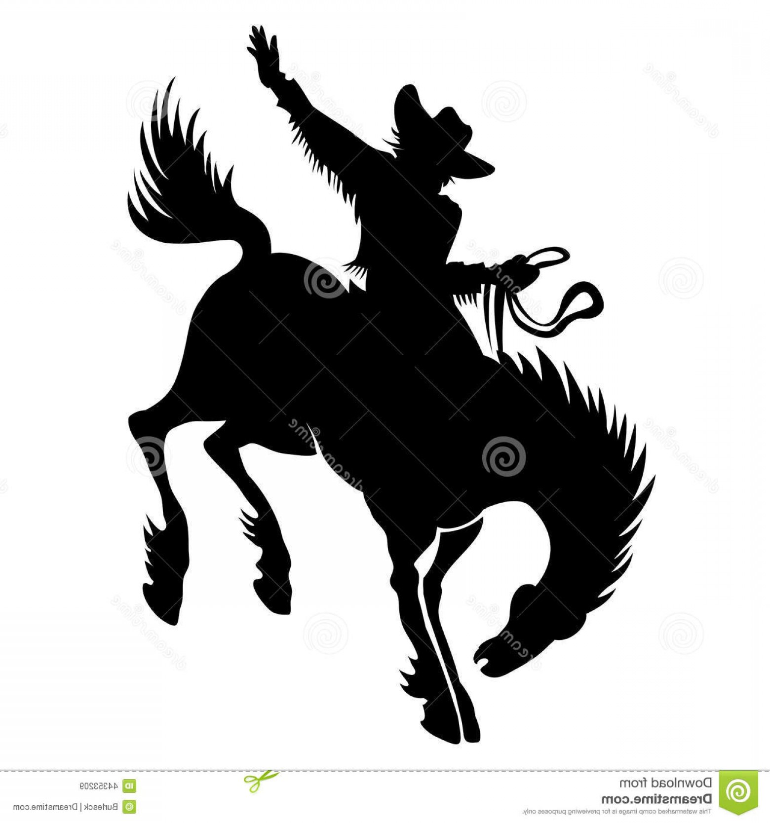 1560x1668 Stock Illustration Cowboy Rodeo Silhouette Black Vector Riding