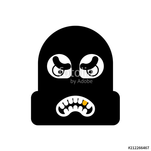 500x500 Robber Face Rogue Head Burglar Hat Thief Vector Illustration