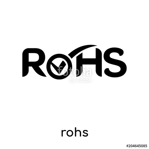 500x500 Rohs Symbol Isolated On White Background Black Vector Sign