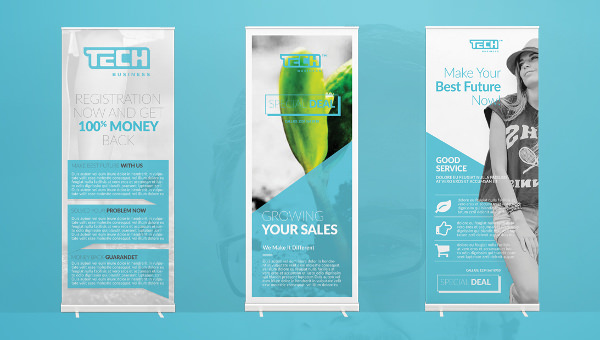 Roll Up Banner Vector
