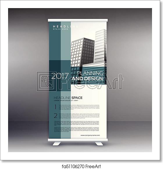 561x581 Free Art Print Of Professional Roll Up Standee Banner Vector