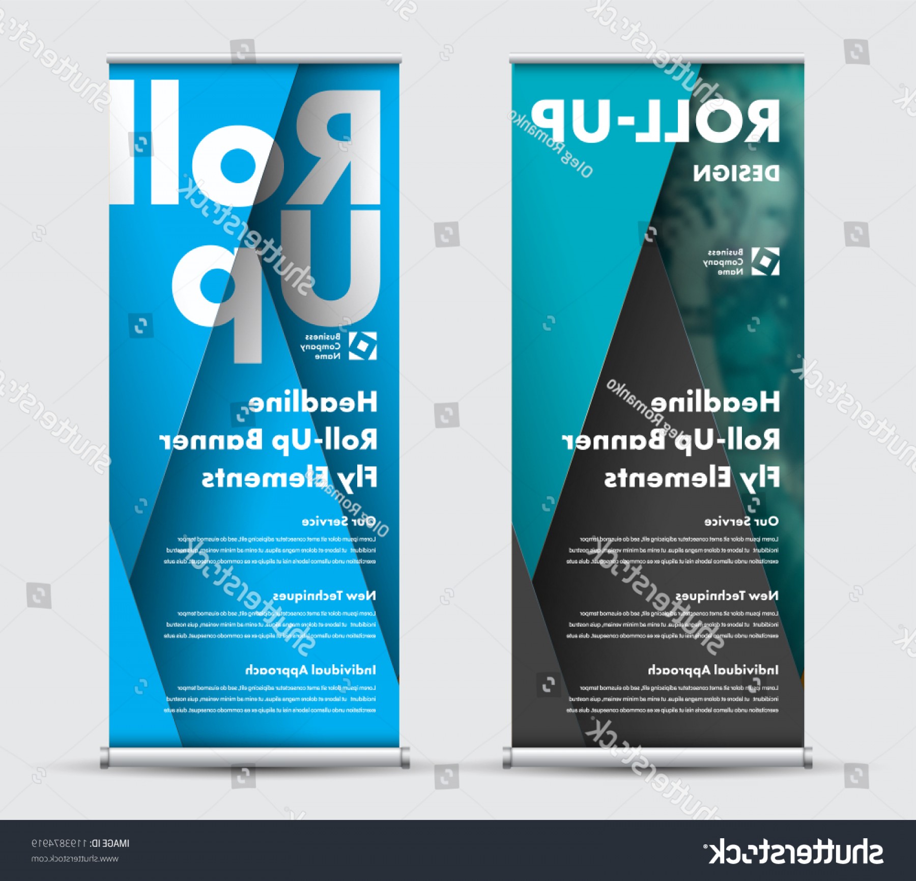 1800x1731 Modern Design Vector Rollup Banner Intersecting Handandbeak