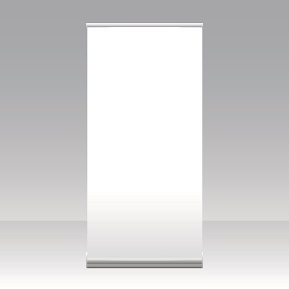416x416 Roll Up Banner Vector Mockup Premium Clipart