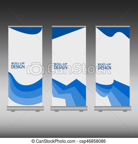450x470 Roll Up Banner Stand Design Vector Illustration