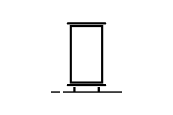 580x386 Roll Up Banner Vector Icon Graphic