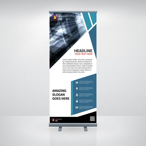 490x490 Blue Business Roll Up Banner