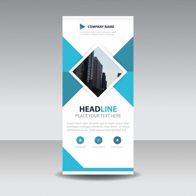 626x626 Blue Square Creative Roll Up Banner Template Vector Free Download