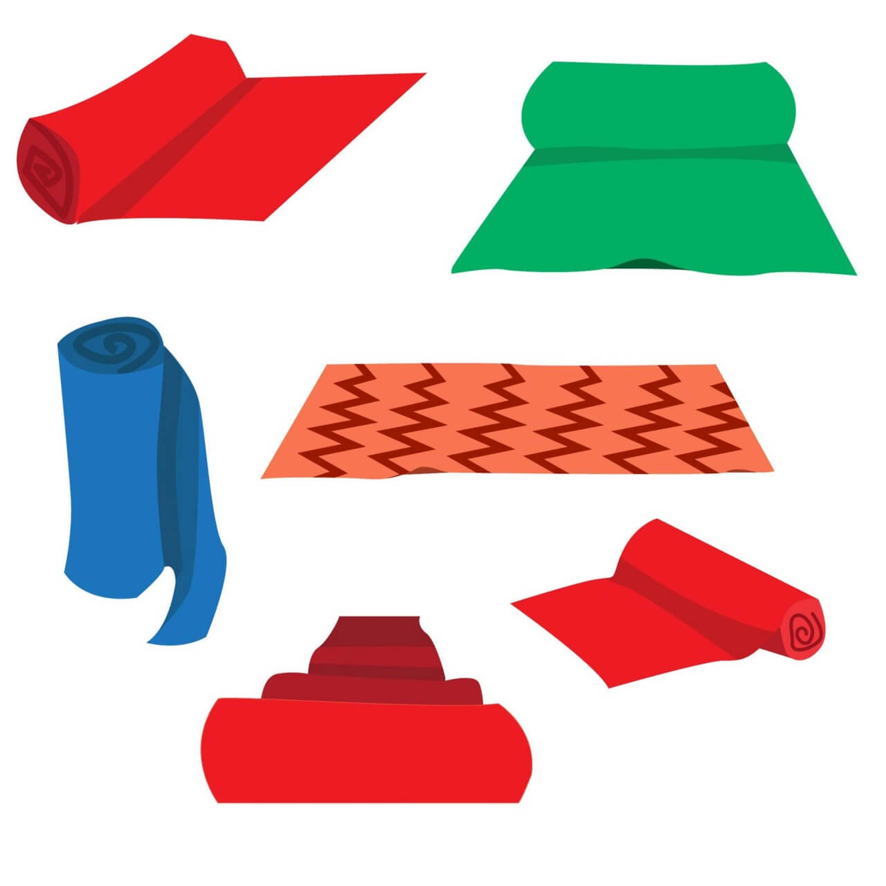 1280x1280 Free Vector Cartoon Carpet Roll Vector Set