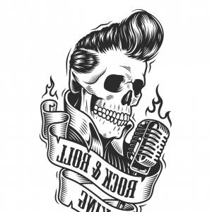 300x300 Human Skull In Rock And Roll Vector Newwaysys
