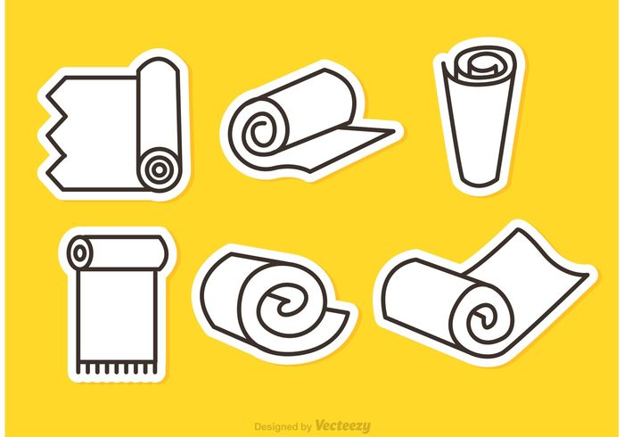 700x490 Carpet Roll Vector Outline Icons