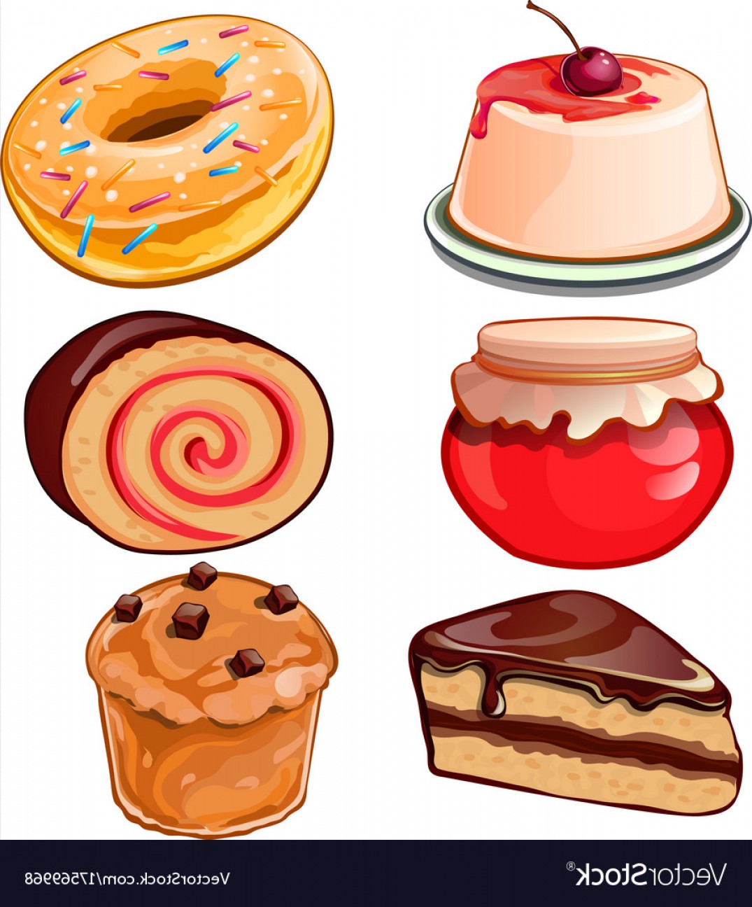 1075x1296 Cheesecake Jam Cupcake Donut Swiss Roll Vector Soidergi