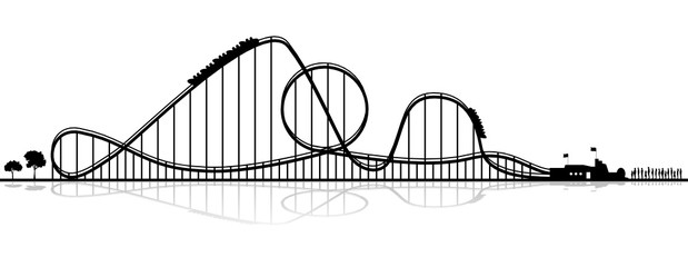 Roller Coaster Silhouette Vector at Vectorified.com | Collection of ...