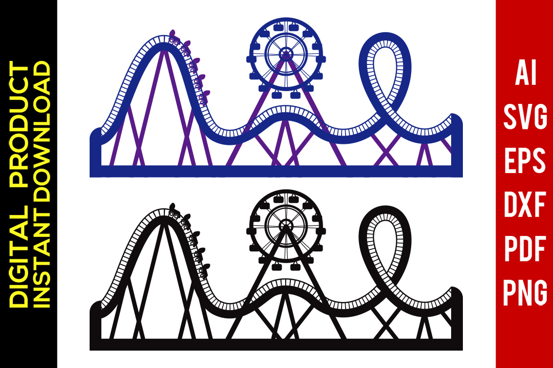 Roller Coaster Silhouette Vector at Vectorified.com | Collection of ...