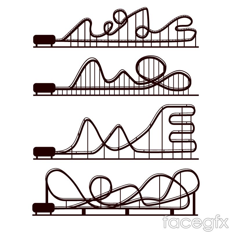 800x800 Roller Coaster Silhouettes Vector Cricut Ideas Silhouette