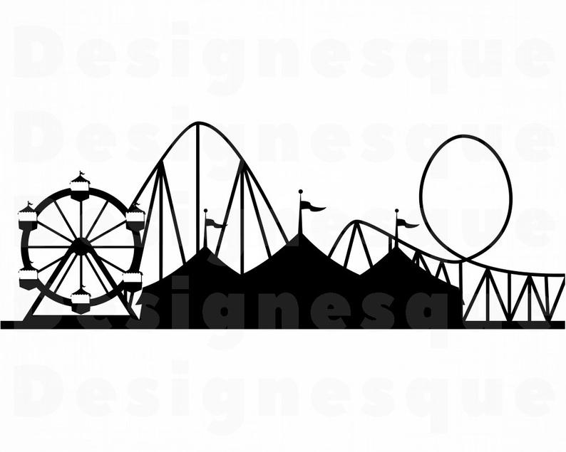 794x635 Amusement Park Roller Coaster Amusement Park Etsy