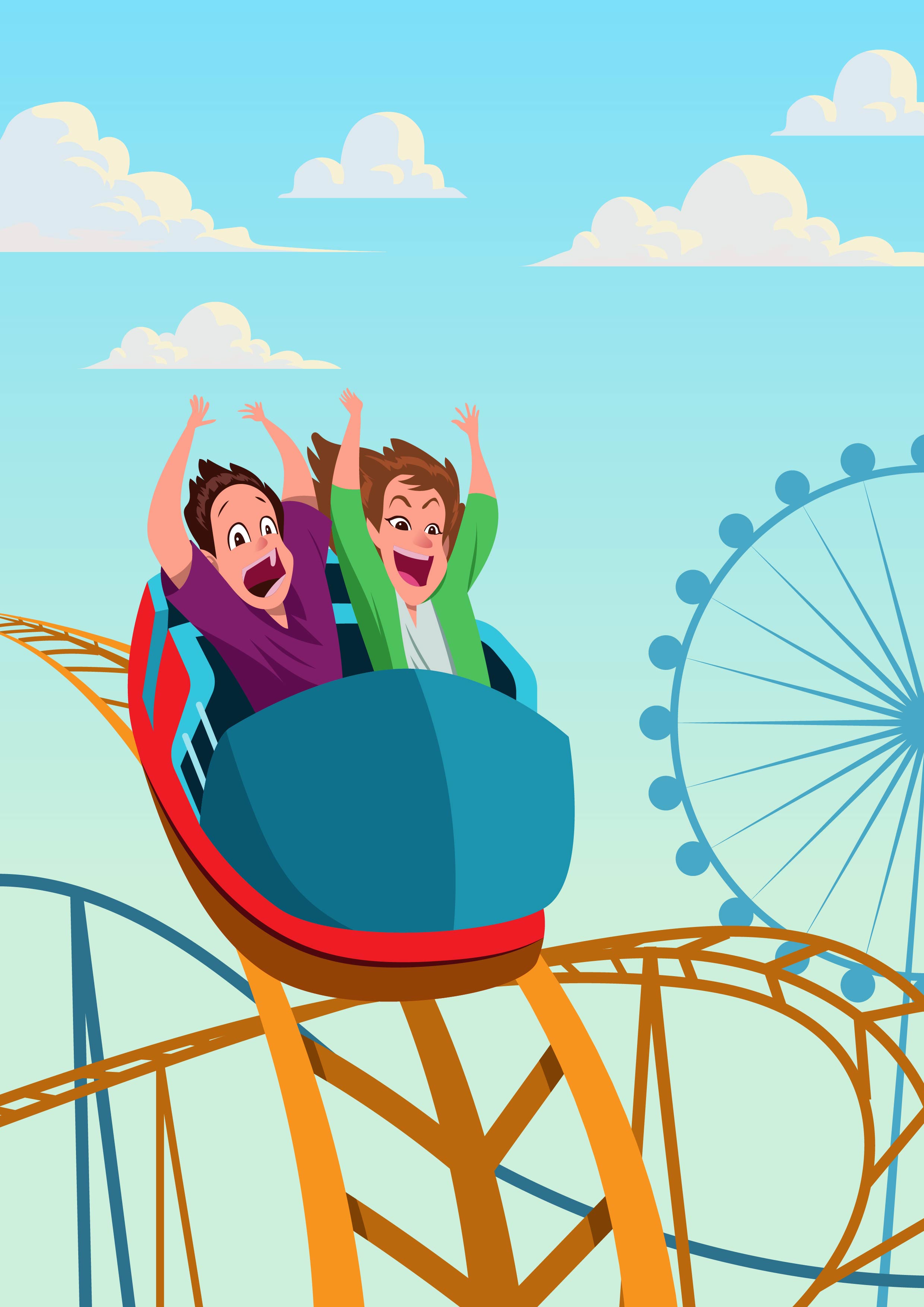 2480x3508 Rollercoaster People Free Vector Art