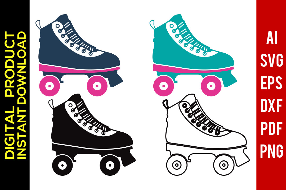 Roller Skates Roller Derby Silhouette Vector Clip 1080x719 Roller Skates Roller Derby Silhouette Vector Clip