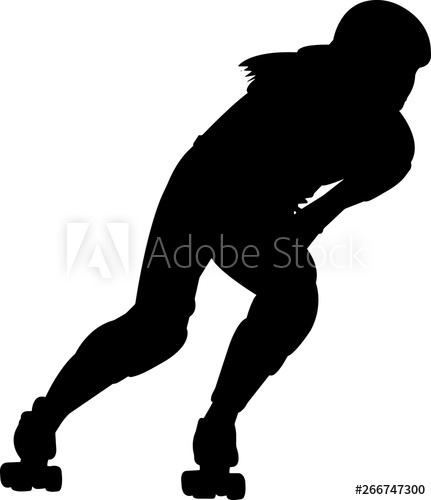 Roller Derby Isolated Vector Silhouette 431x500 Roller Derby Isolated Vector Silhouette