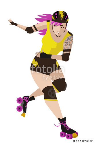 Roller Derby Girl Stock Image And Royalty Free Vector 330x500 Roller Derby Girl Stock Image And Royalty Free Vector