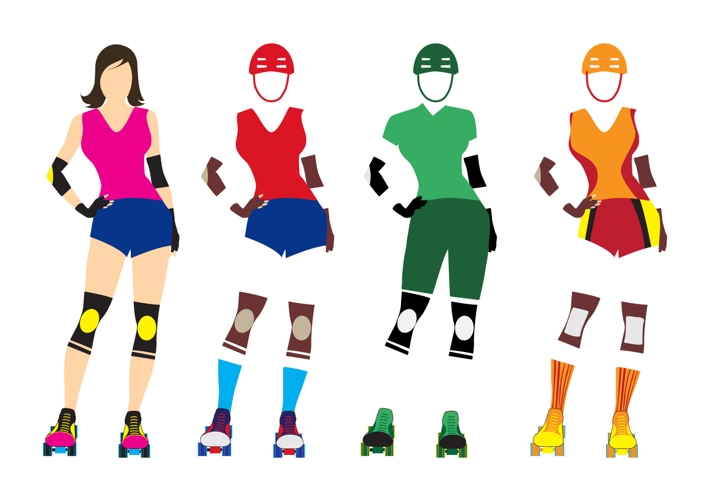 Illustration Template Of Roller Derby Girl 1400x980 Illustration Template Of Roller Derby Girl