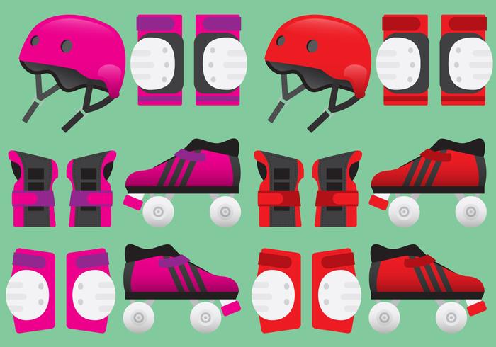 Roller Derby Equipment Vectors 700x490 Roller Derby Equipment Vectors